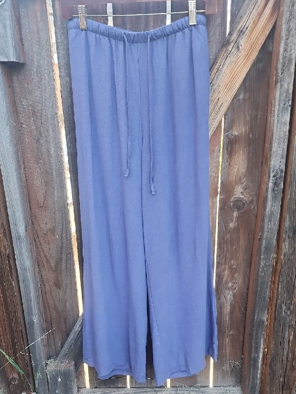 New Women's Wide-Leg Drawstring Pants - Blue - Picture 3 of 10